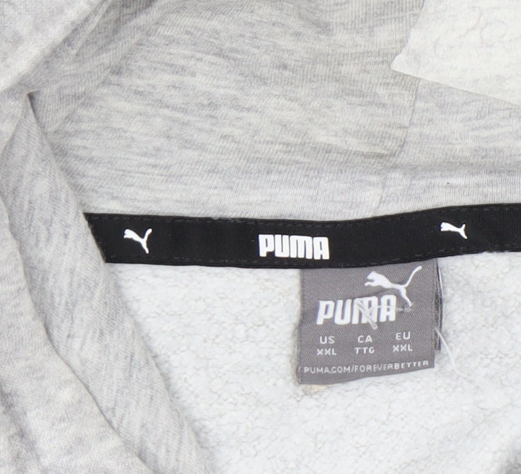 Puma Womens Grey Hoodie XL Pullover Logo Sports Sweatshirt