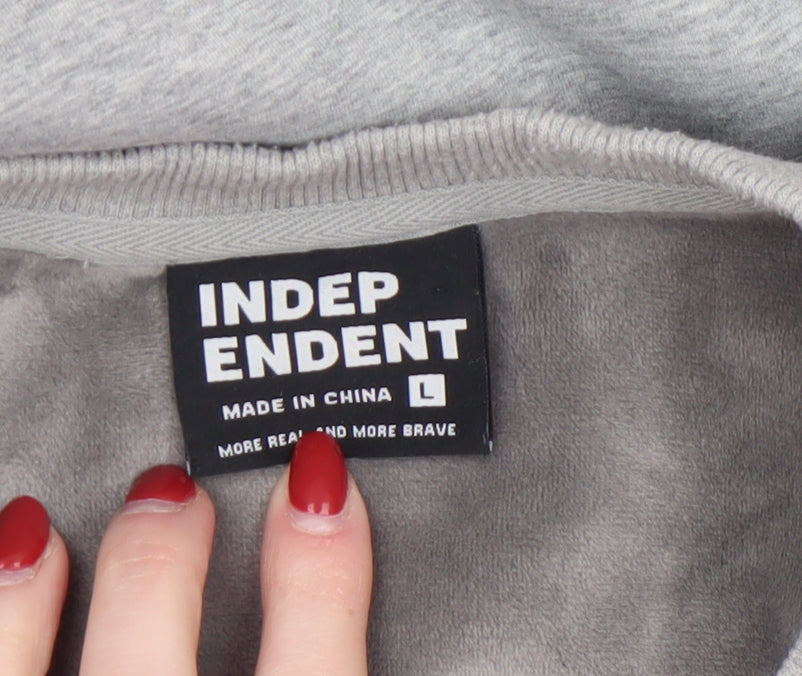 Independent Mens Grey Fleece Pullover Sweatshirt Size L