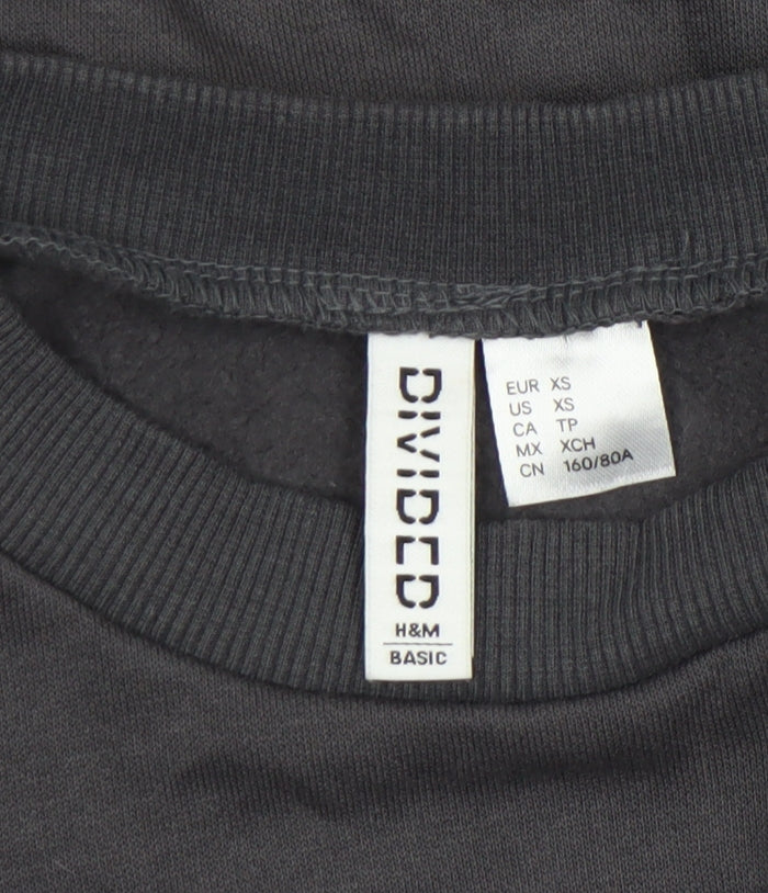 H&M Divided Womens Black XS Crew Neck Pullover Sweatshirt