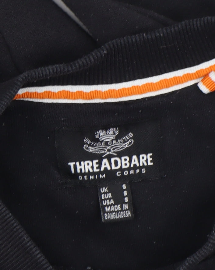 Threadbare Men's Black Crew Neck Pullover Sweatshirt Size S