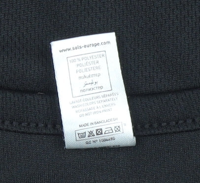 SOL'S Sporty Men's Black XS Short Sleeve Crew Neck Athletic T-Shirt