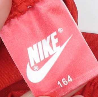 Nike Boys Red Athletic Football Shorts Size 164 Breathable Activewear