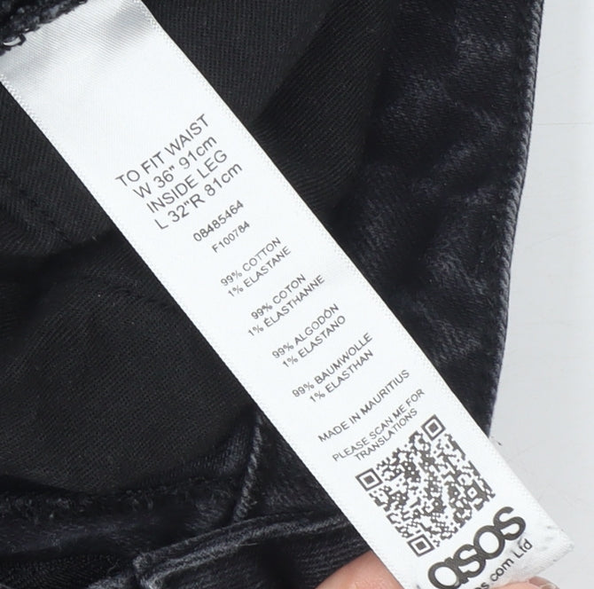 ASOS Men's Black Slim Fit Jeans W36 L32 Denim Cotton Stretch