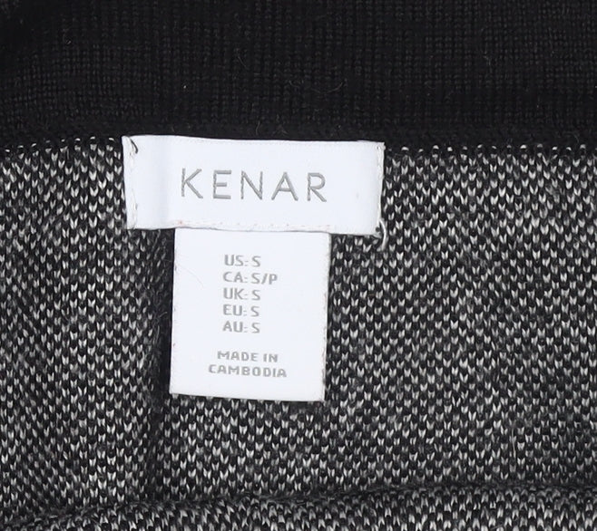 KENAR Women's Black Checked Knit Pencil Skirt Size S