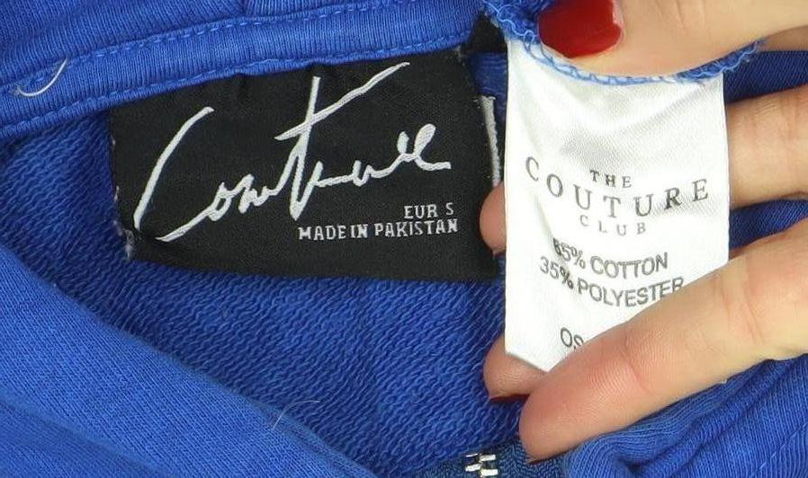 The Couture Club Men's Blue Full Zip Hoodie Size S