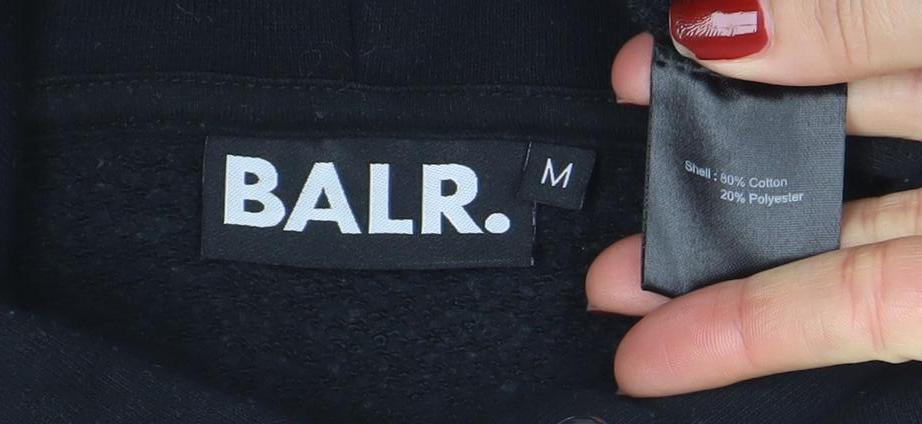 BALR Women Black Medium Pullover Hoodie 80% Cotton 20% Polyester
