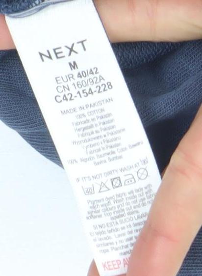 Next Petite Womens Blue Full Zip Hoodie Size M Cotton Blend