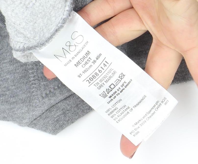 Marks & Spencer Men's Grey Medium Crew Neck Sweatshirt