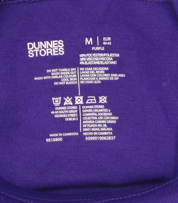 Dunnes Stores Women Purple M Sweatshirt Crew Neck Long Sleeve Casual