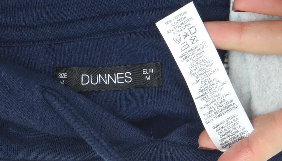Dunnes Mens Blue Colour Block Pullover Hoodie Size M