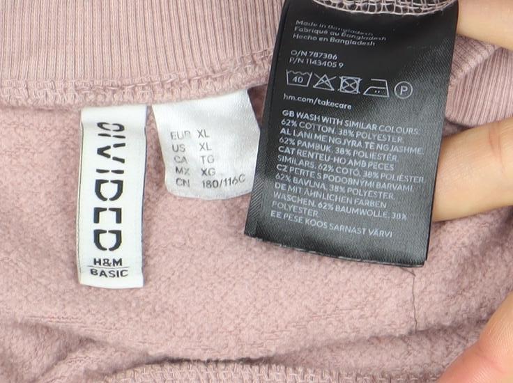 H&M Divided Basic Women's Pink XL Pullover Sweatshirt Casual