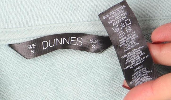 Dunnes Women’s Sage Green 1/2 Zip Sweatshirt Size S Cotton Blend