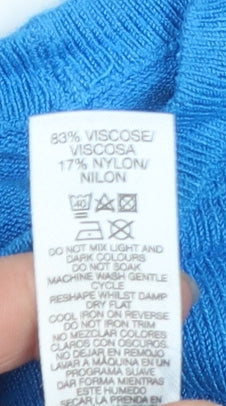 Dunnes Women's Blue Crew Neck Long Sleeve Pullover Jumper M