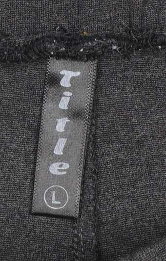 Title Womens Grey Jogger Sweatpants L Elastic Waist Pockets Drawstring