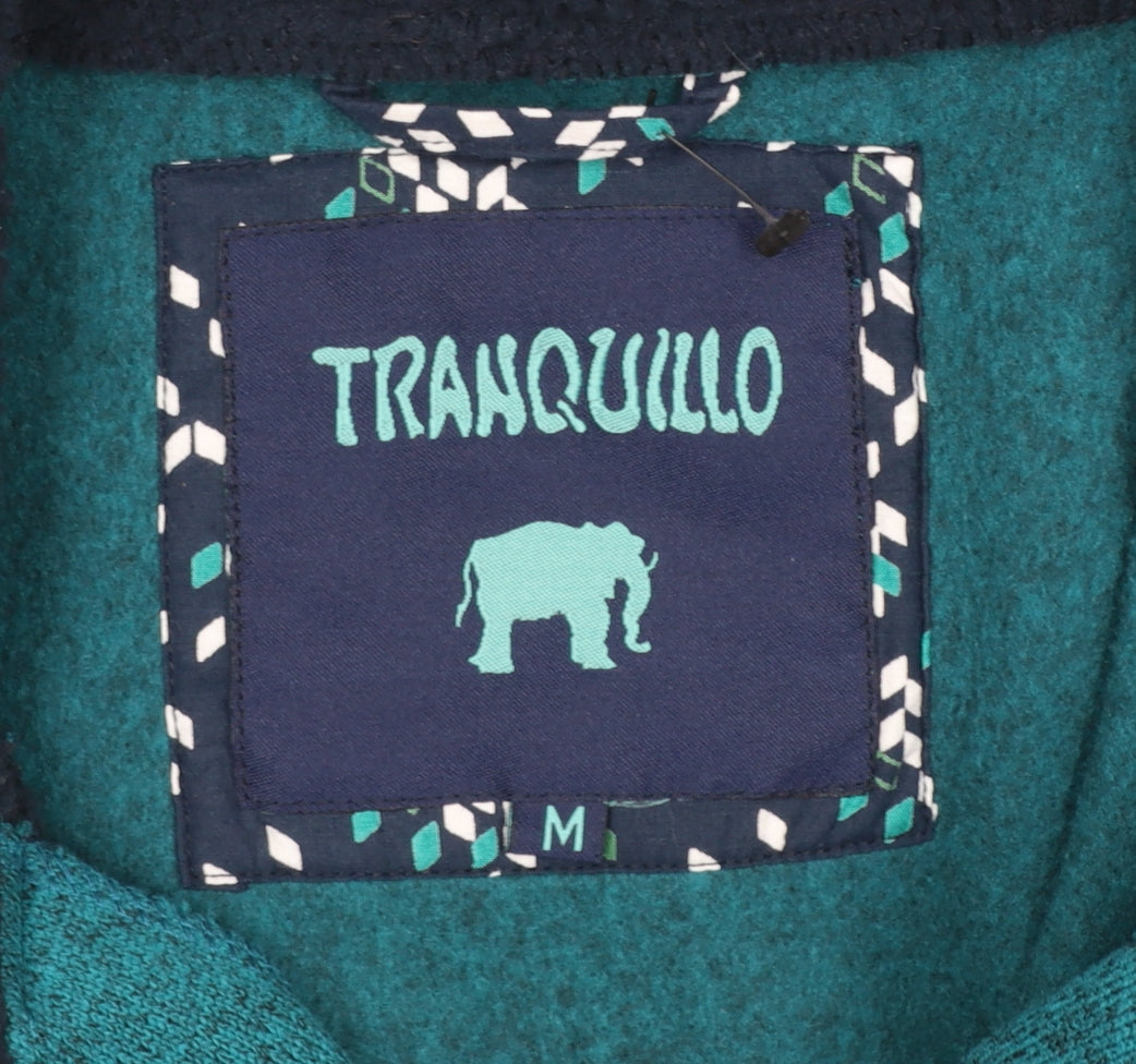 Tranquillo Womens Teal Full Zip Mid-Length Jacket Size M Classic Fit