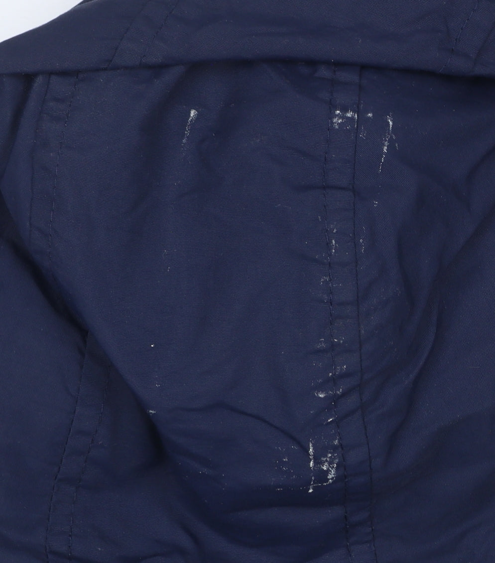 Brave Soul Men's Blue Quilted Hooded Parka Coat Size M