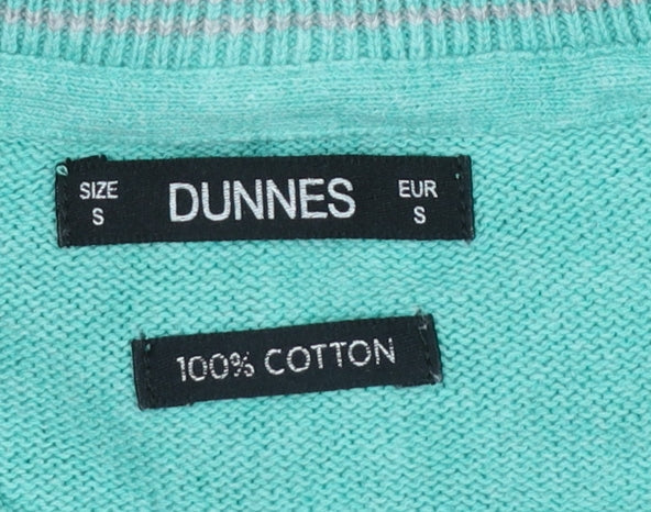 Dunnes Men’s Green Cotton V-Neck Jumper Size S