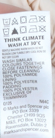 Marks & Spencer Unisex Baby Beige Puffer Jacket 9-12 Months Hooded Lined Winter Coat