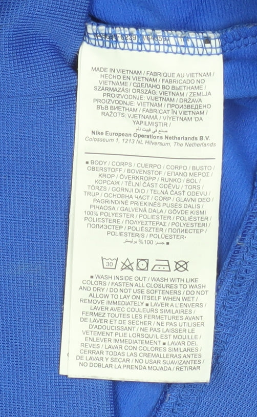 Nike Men's Blue Crew Neck Long Sleeve Casual Sweatshirt M Polyester