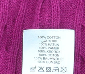 Maine New England Women's Pink Cable-Knit Cardigan Size 14