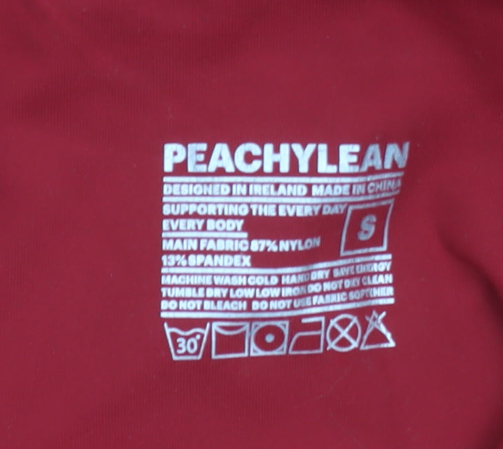 Peachylean Women's Red High Waist Pocket Gym Leggings Size S
