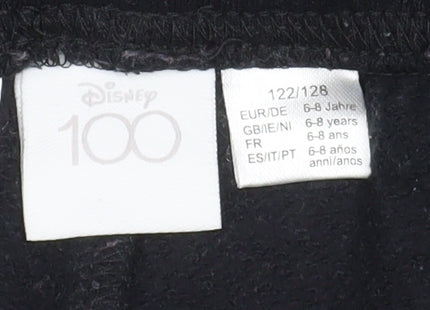 Disney Boys Black Marvel Jogger Trousers 6-8 Years Fleece Drawstring Pants