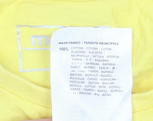 Macron Men's Yellow Cotton Sports University Graphic T-Shirt Size S