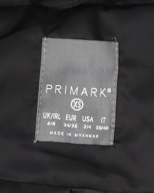 Primark Women's Black XS Hooded Puffer Jacket