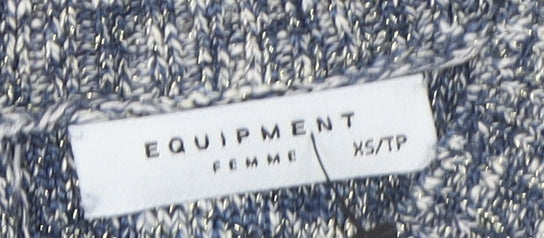 Equipment Women’s Grey Knit Short Sleeve Pullover Jumper XS