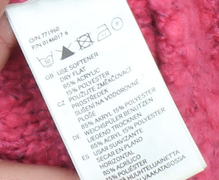 H&M Women Pink Chunky Knit Pullover Jumper Size 10