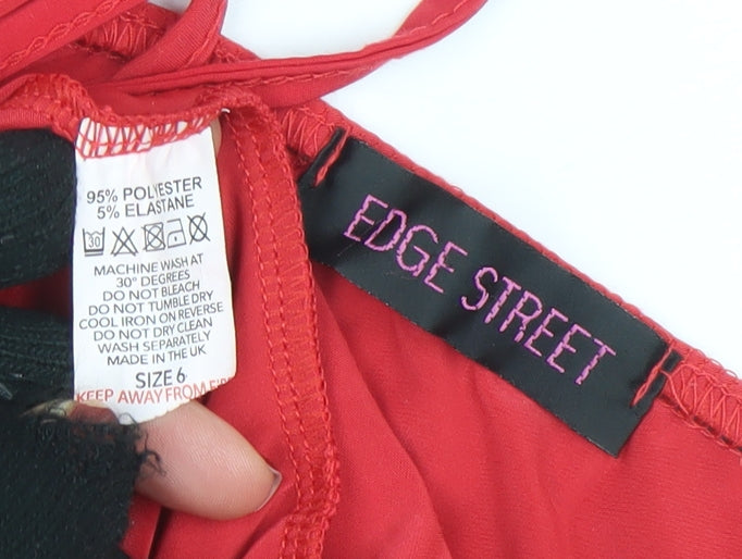 Edge Street Women’s Red Bodycon Ruched Mini Dress Size 6