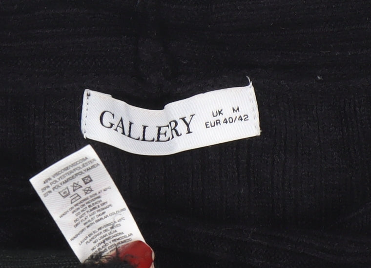 Gallery Women’s Black Roll Neck Knit Jumper Size M Long Sleeve