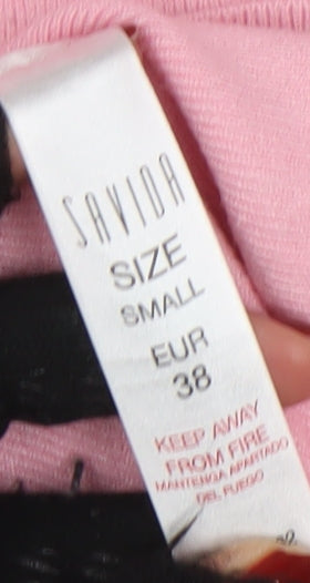 Savida Women’s Pink Crew Neck Long Sleeve Button Jumper Size 10