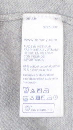 Tommy Hilfiger Men’s Grey Cotton Knit Pullover Jumper Size M