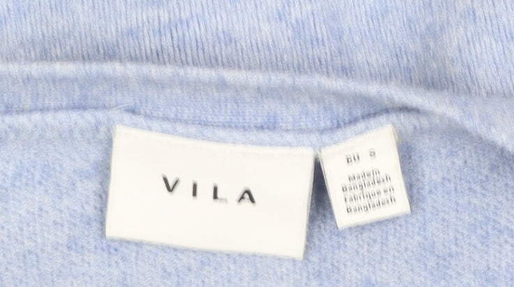 Vila Women Blue Long Sleeve Knit Cardigan Size S