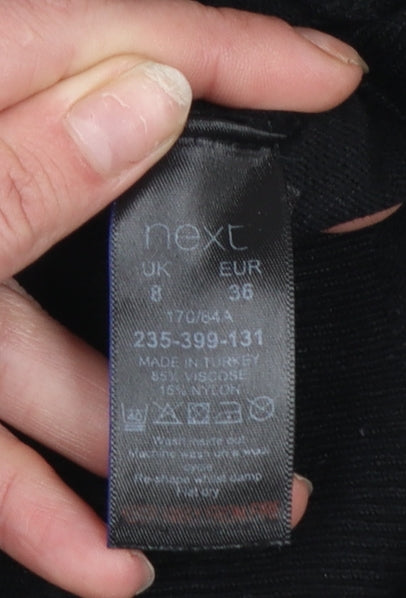 Next Women’s Black V-Neck Ruffle Knit Jumper Size 8