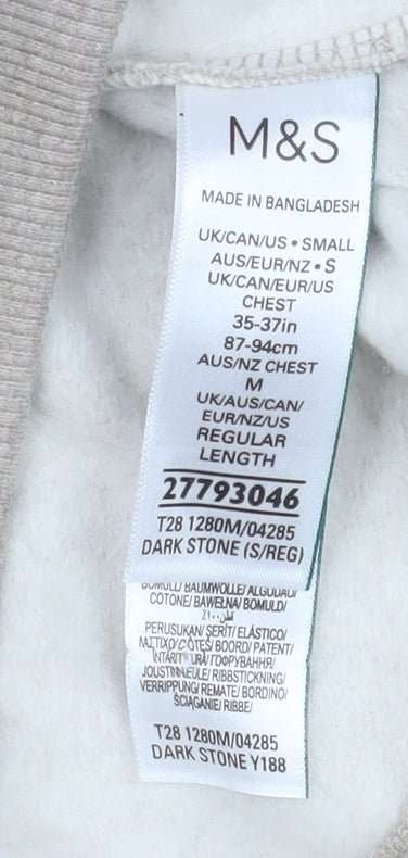 Marks & Spencer Men’s Beige Pullover Hoodie Small Regular Fit