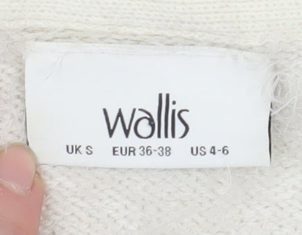 Wallis Women Ivory Long Sleeve Pullover Jumper with Star Design Size S