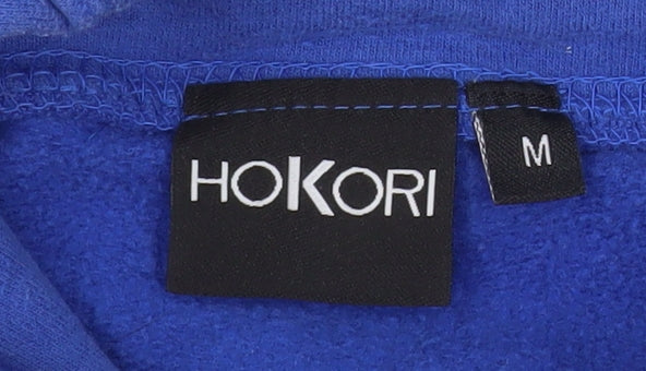 Hokori Men's Blue Pullover Hoodie M Regular Fit Fleece Sweatshirt