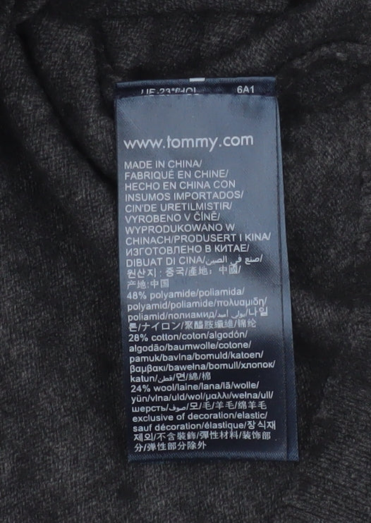 Tommy Hilfiger Mens Grey M 1/4 Zip Mock Neck Knit Sweatshirt