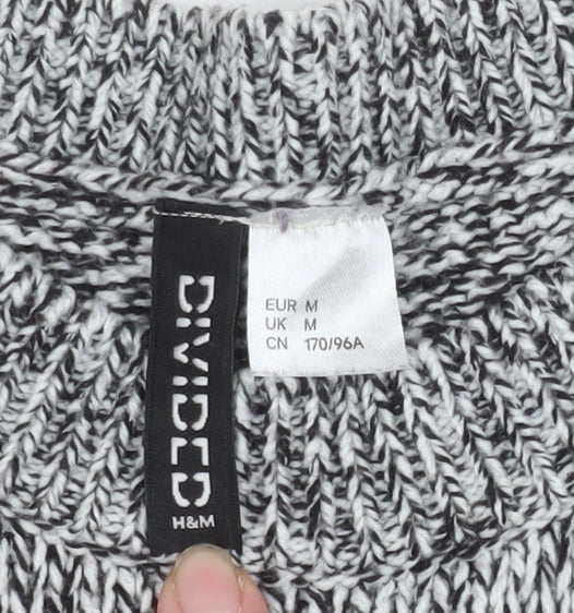H&M Divided Men's Grey Chunky Knit Pullover Jumper Size M