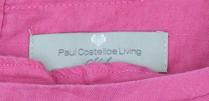 Paul Costelloe Living Women’s Pink Linen Button Back Blouse Size L