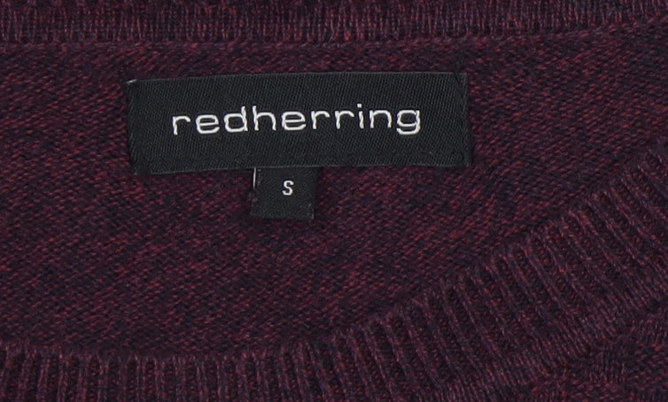 Red Herring Men's Purple Cotton Crew Neck Jumper Size S