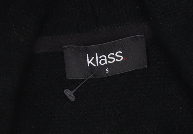 Klass Women Black Long Sleeve Open Front Acrylic Cardigan Size S