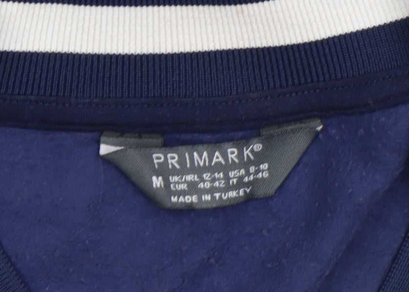 Primark Women's Navy Blue V-Neck Pullover Sweatshirt Size M 12-14