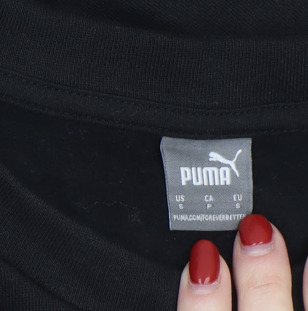Puma Men's Black Small Crew Neck Cotton Sweatshirt Classic Fit