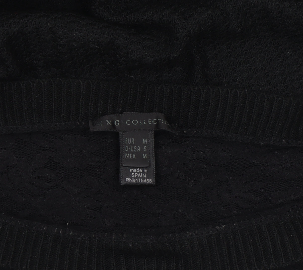 MNG Collection Womens Black V-Neck Knit Pullover Jumper Size 12