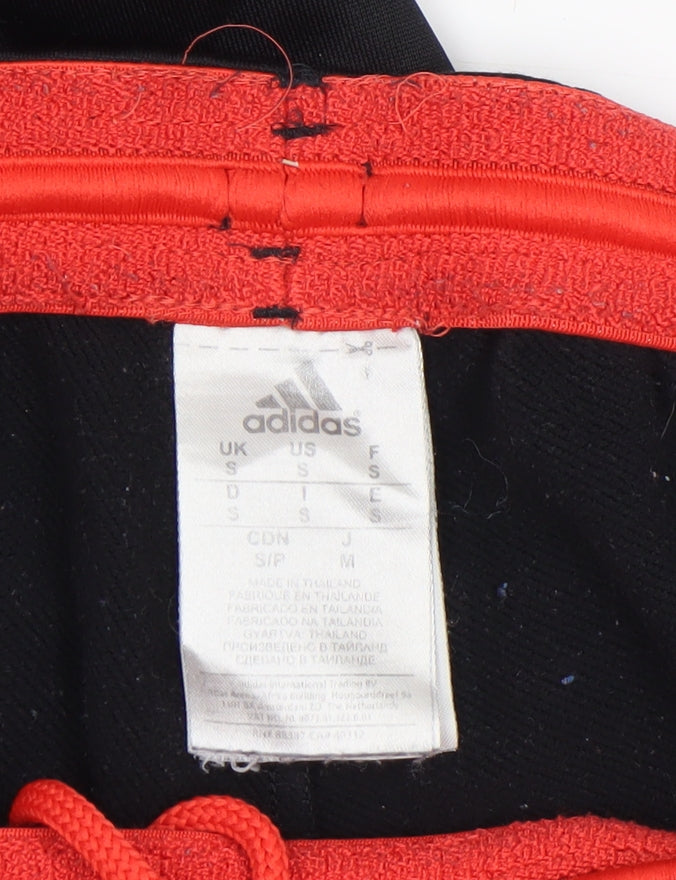Adidas Men's Black Jogger Trousers S Elastic Waist Zip Hem