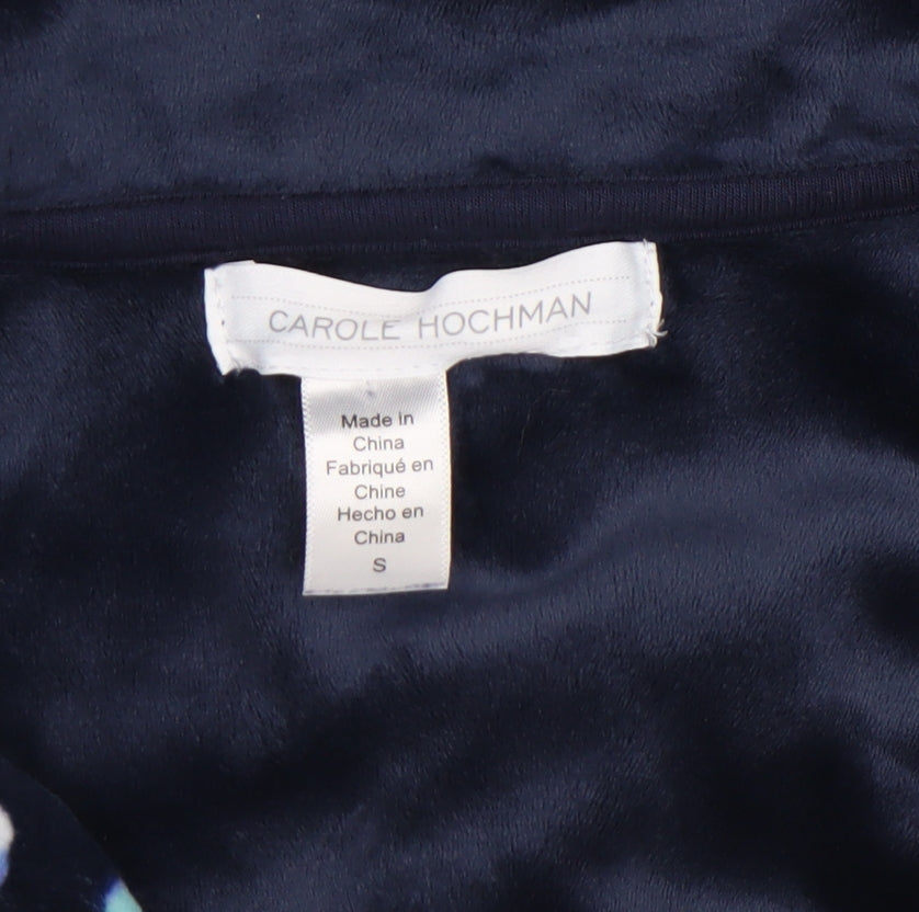 Carole Hochman Women Blue Polka Dot Velour Pyjama Top S