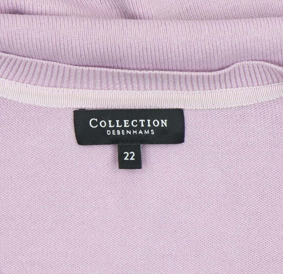 Debenhams Women’s Purple V-Neck Acrylic Jumper Size 22